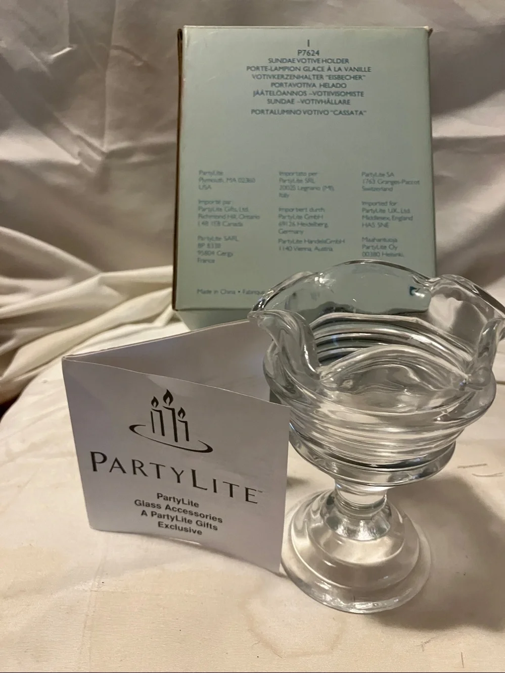 New. Partylite. Mini glass Sundae style candle holder